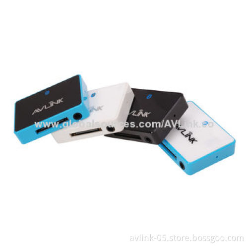 Portable Bluetooth 3.0 Stereo 30-pin Music Receivers for Docking Stations, Speakers, Wired Earphones